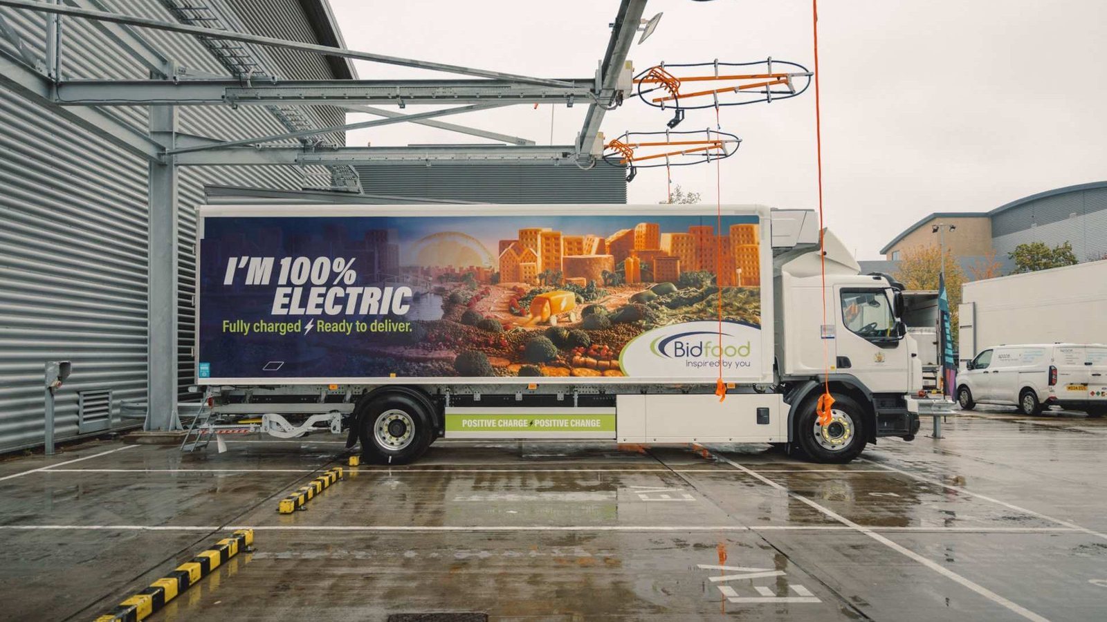 Bidfood installs Kempower overhead truck charging at Slough depot