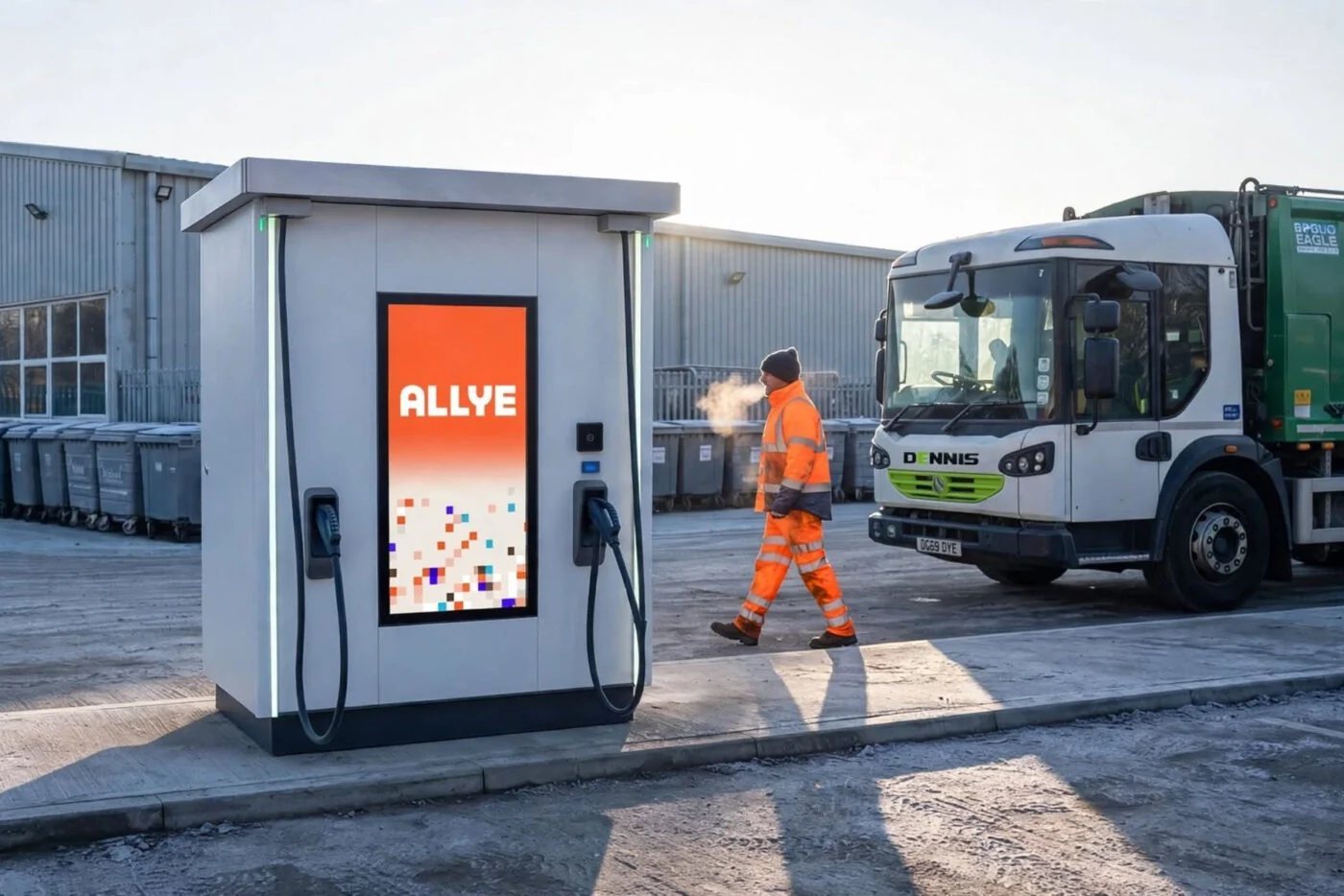 Allye unveils MEV battery-buffered fast charger for depots